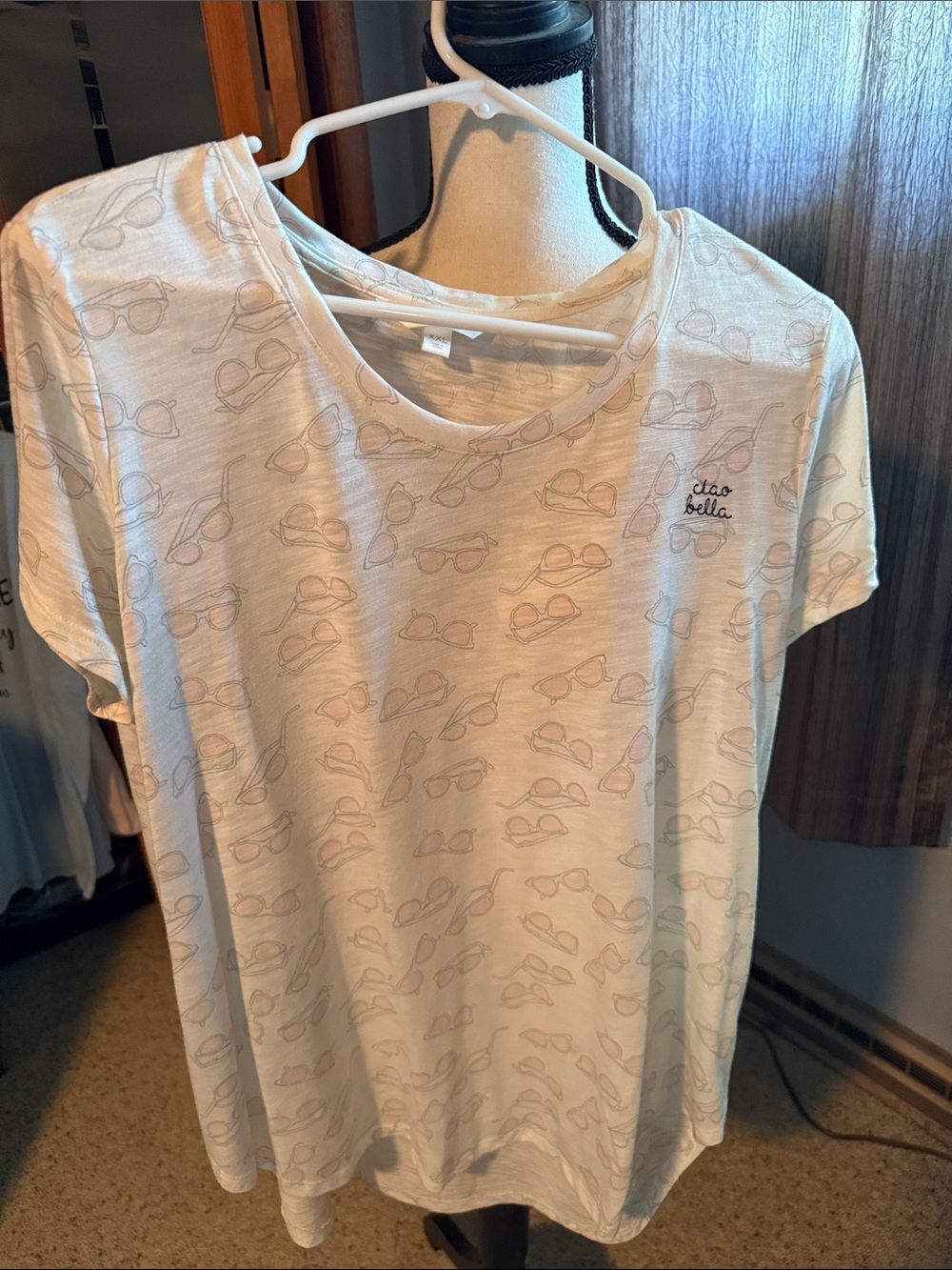 White Sunglasses Print Tee